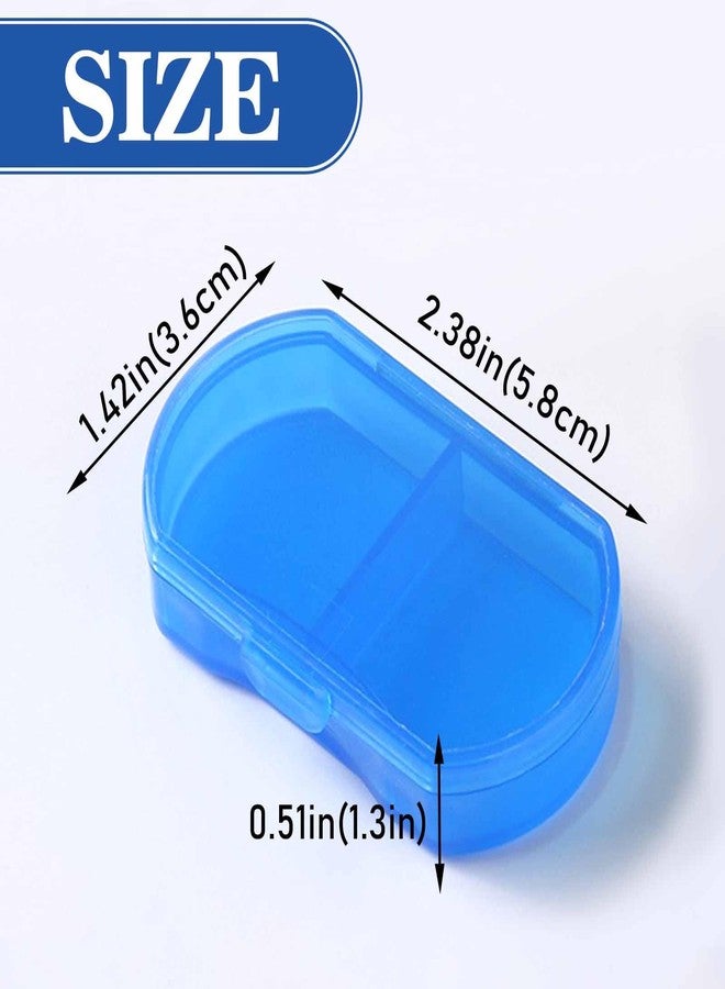 INVODA 8PCS Pill Case Organizer Pocket Small Pill Holder, Daily AM & PM containers, Medicine Holder, Ideal for Medication, Vitamin, Supplement, Perfect for Travel, Ideal for Purse (Blue) - Image 2
